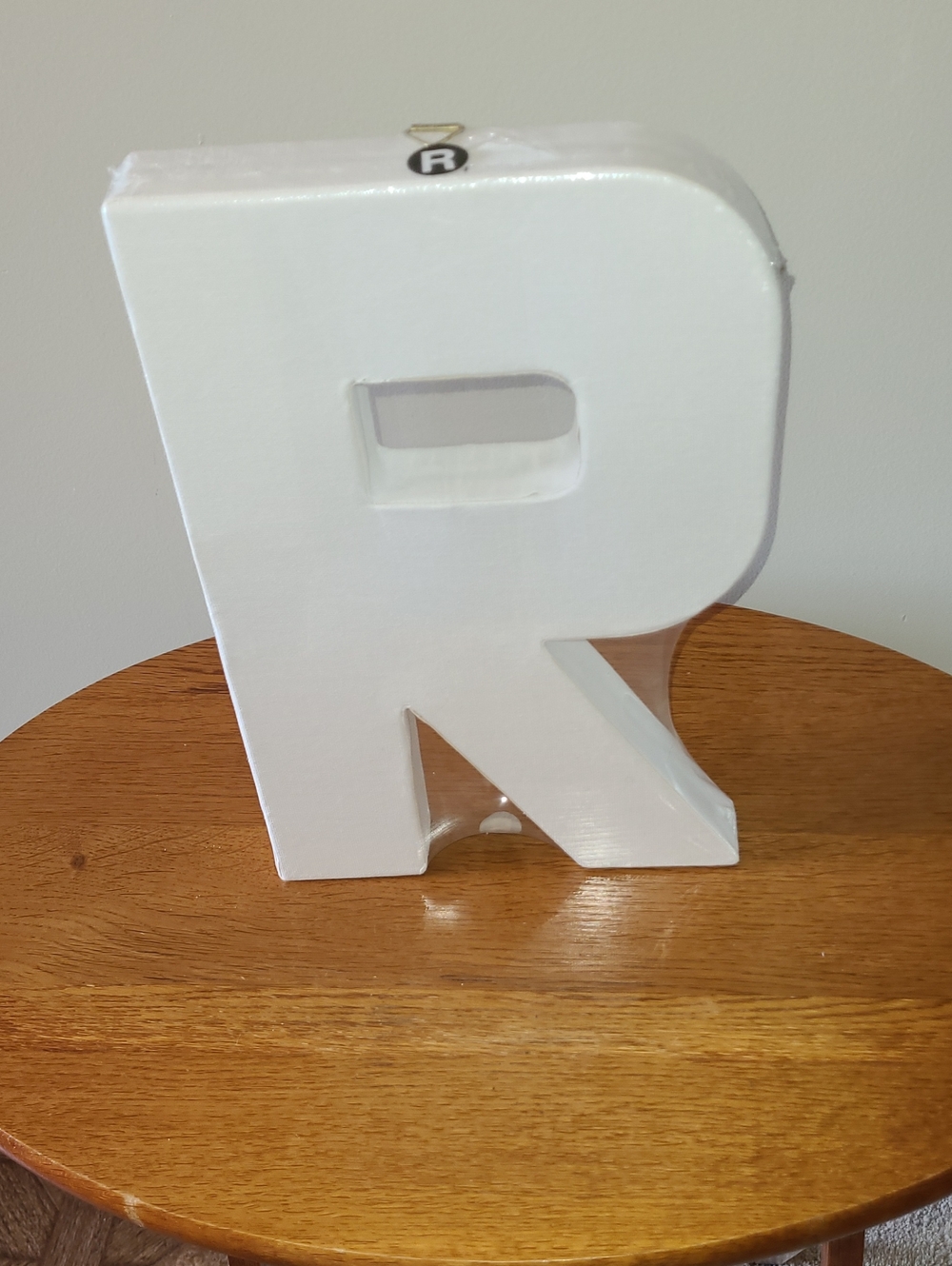 White Letter 'R' Canvas